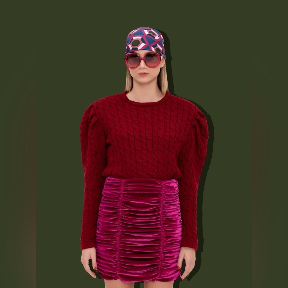 PARDEN'S ROSA CABLE KNIT TOP Sweater Size L